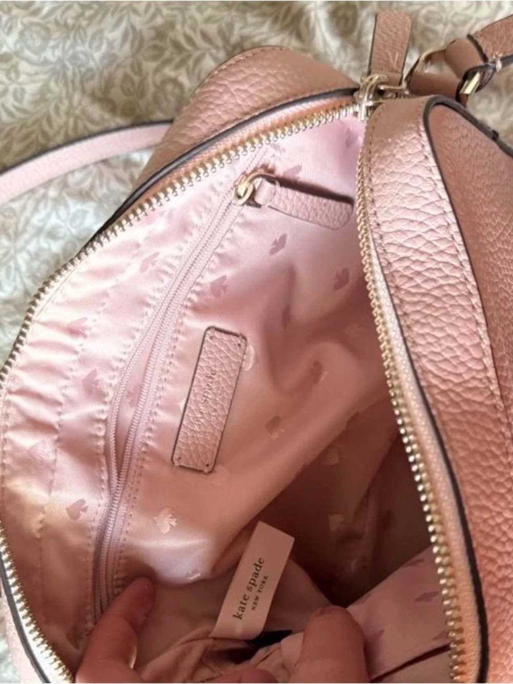 kate spade Pink Pebbled Leather Crossbody Camera Bag